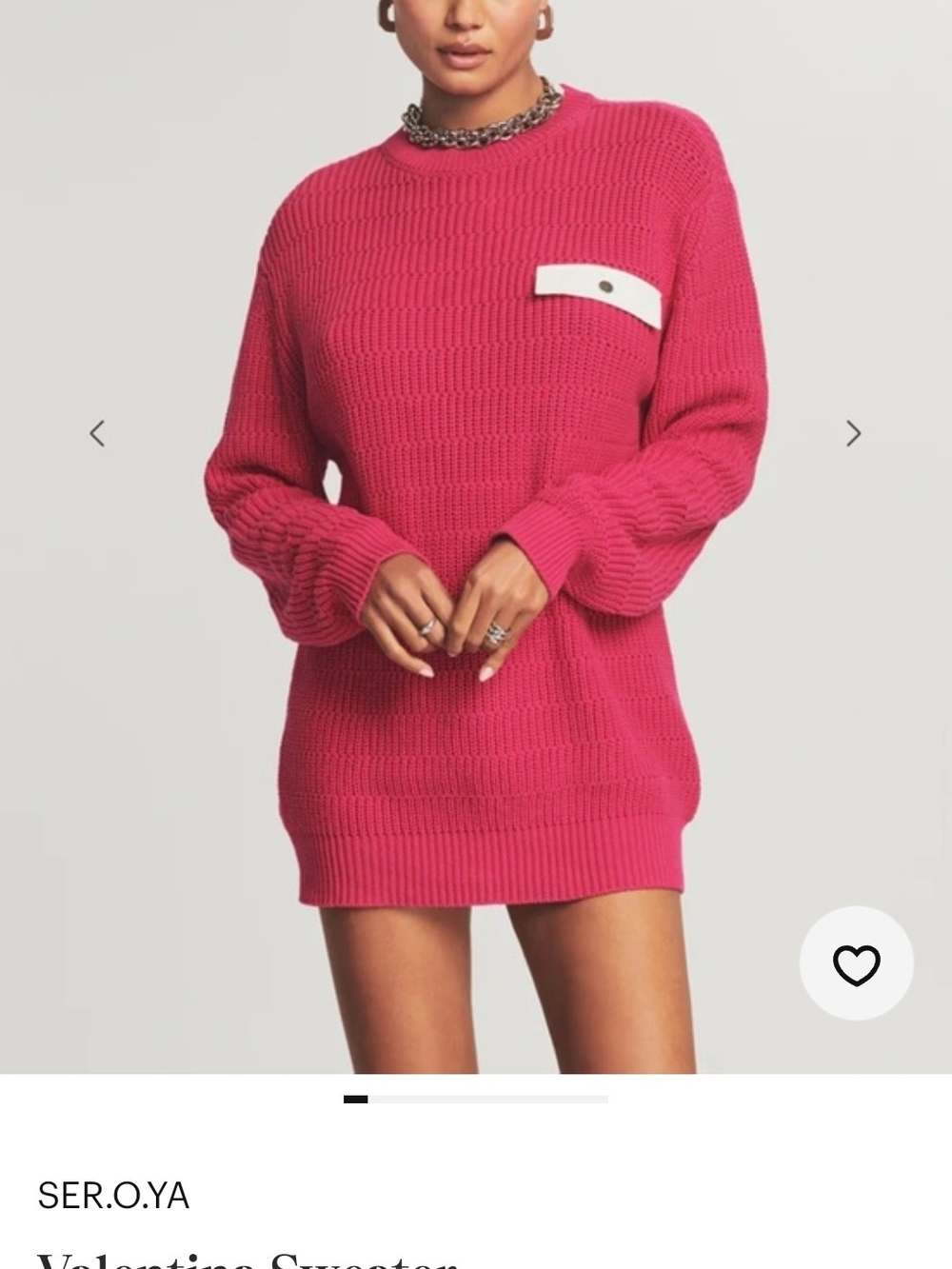 SER.O.YA Pink Chunky Knit Crewneck Sweater